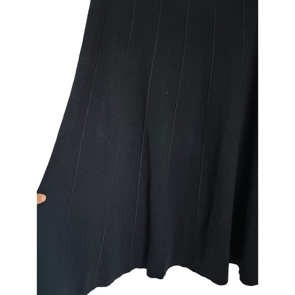 EILEEN FISHER A-Line Skirt Black Knitted Wool Viscose Blend Size Med - Picture 4 of 9